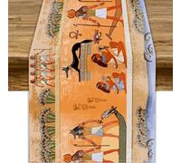 JanJCurt Ancient Egypt Table Runner, Mythology Egyptian Gods Pharaohs Antique Hieroglyphs Table Runne for Kitchen Dining Table Office Wedding Party Holiday Home Decor, 13x120inch
