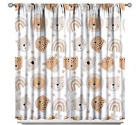 JanJCurt Cartoon Boho Animal Curtains,Funny Forest Safari Print,Cute African Wildlife Koala Giraffe Lion Leopard Bear Rainbow Blackout Window Drapes for Boys Girls Kids Baby Child Bedroom 42x45 Inch