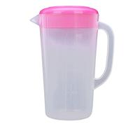 JanJean 2L Plastic Pitcher Jug with Lid, Dishwasher Safe Plastic Jug with Lid 2 Litre Vented Spout for Picnics, BBQ’s Pink 2000ml