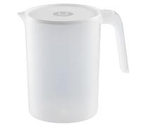 JanJean 2L Plastic Pitcher Jug with Lid, Dishwasher Safe Plastic Jug with Lid 2 Litre Vented Spout for Picnics, BBQ’s White D 2000ML