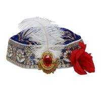 JanJean Belly Dance Headpiece with Sequins Peacock Feather Rhinestone Floral Headwear for Stage Performance Photo Shoot Royal Blue B One Size