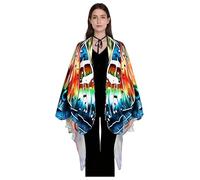 JanJean Butterfly Moth Cape for Halloween Parties Breathable Mesh Fabric with Realistic Wing Pattern Design for Costume Coffee Blue One Size