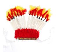 JanJean Children's Feather Headband Set Multi-Color Native American Style Headdresses for Group Performances Type D One Size