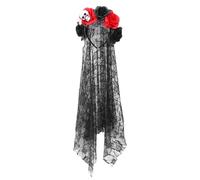 JanJean Day of the Dead Veil Rose Headpiece with Color-Changing Flowers for Night Parties Raves and Halloween Events Type C One Size