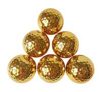 JanJean Double-Layer Gold-Plated Golf Balls (Electroplated), Premium Gift Golf Balls 6Pcs One Size