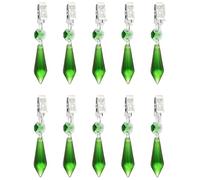 JanJean Elegant Icicle Crystal Prism Octagon Bead Tablecloth Weights Decorative Fabric Clips for Weddings Party Tents Green One Size