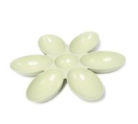 JanJean Flower Petal Shaped Slow Feeder Cat Bowl 6 Grids Non-slip Plastic Pet Food Dish Anti-gulping Water Bowl For Cats Dogs Green One Size