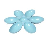JanJean Flower Petal Shaped Slow Feeder Cat Bowl 6 Grids Non-slip Plastic Pet Food Dish Anti-gulping Water Bowl For Cats Dogs Blue One Size
