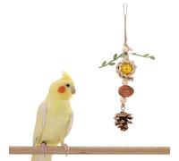 JanJean Foraging Bird Toy Wooden Blocks Corn Hanging Chew Activity Center For Medium Small Birds Like Conures Parakeets Type A One Size