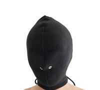 JanJean Full Face Cover Head Mask with Back Tie Adjustable Two-Nose Hole Design for Masquerade Balls and Cosplay Events Black One Size