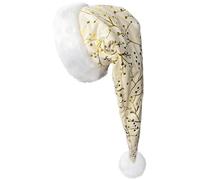 JanJean Jumbo Plush Brim Santa Hat Extra Wide Furry Trim with Breathable Lining Unisex Christmas Cap for Santas Helpers Short Type C One Size