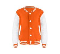 JanJean Kids Boys Long Sleeve Button Closure Baseball Jackets Students Boys Varsity Playing Jacket Coats Orange 7-8 Years