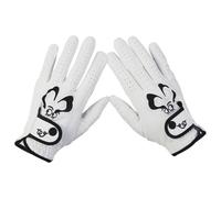JanJean Kids Youth Golf Gloves - High-End PU, Comfortable, Breathable, Non-Stuffy, Cartoon Pattern, Magic Tape, Left/Right Black 6-8 Years