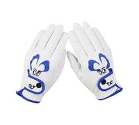JanJean Kids Youth Golf Gloves - High-End PU, Comfortable, Breathable, Non-Stuffy, Cartoon Pattern, Magic Tape, Left/Right Blue 8-10 Years