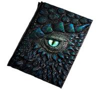 JanJean Other Animated Dragon Book Halloween Engraved Hardcover Sketchbook Engraved Diary For Collection Blue One Size