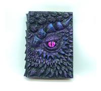 JanJean Other Animated Dragon Book Halloween Engraved Hardcover Sketchbook Engraved Diary For Collection Purple One Size