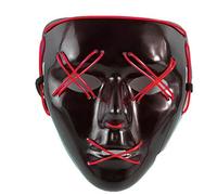 JanJean Professional Grade LED Light Up Mask for Scare Actors Illuminated Horror Mask for Haunted Attractions Red One Size