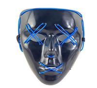 JanJean Professional Grade LED Light Up Mask for Scare Actors Illuminated Horror Mask for Haunted Attractions Blue One Size
