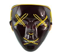 JanJean Professional Grade LED Light Up Mask for Scare Actors Illuminated Horror Mask for Haunted Attractions Yellow One Size
