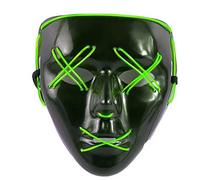 JanJean Professional Grade LED Light Up Mask for Scare Actors Illuminated Horror Mask for Haunted Attractions Green One Size