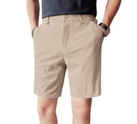 JanJean Quick-Dry Men's Golf Shorts, Summer Thin, Casual Trendy, Plus-Size 5 Khaki 31