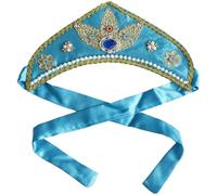 JanJean Russian Folk Dance Hat with Pearl Metallic Traditional Ethnic Headdress Stage Performance Costume Headdress Sky Blue One Size
