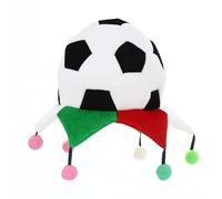 JanJean Soccer Ball Plush Costume Hat - Backed Plush Fabric with Brim for Adults Unique Lightweight Design Type A One Size