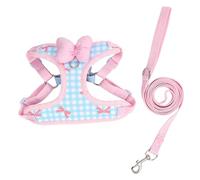 JanJean Soft Mesh Dog Harness With Leash Super Breathable Lightweight Comfortable Vest Harness For Puppy Small Dogs Blue Pink S