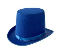 JanJean Steampunk Magician Top Hat with Glitter Belt Gothic Victorian Style Tall Hat for Cosplay Unisex Adult Costume 2#Navy Blue A One Size