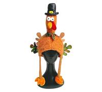 JanJean Thanksgiving Turkey Hat for Adults Funniest Gobble Day Costume Cap for Family Gatherings Football Watch Parties Type B One Size