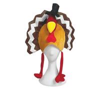 JanJean Thanksgiving Turkey Hat for Adults Funniest Gobble Day Costume Cap for Family Gatherings Football Watch Parties Type A One Size
