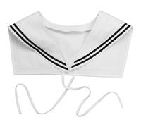 JanJean Women Sailor Collars Scarf Fake Collar Shawl Wraps For Carnival And Theme Parties White B One Size