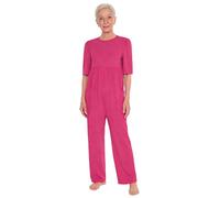 JanJean Womens Adjustable Fit And Easy Access Adaptive Jumpsuit Bodysuit For Elderly And Special Needs Hot Pink L