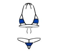 JanJean Women's Micro G-String Bikini 2 Piece Swimsuit Extreme Crotchless Mini Thong Set