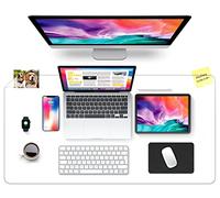 JanJunDec 17x24 Inch Clear Desk Pad Protector, Vinyl Desk Cover Protector Mat, Plastic Table Cover, PVC Clear Table Protector, Transparent Writing Desk Mat for Desktop Office Computer with Mouse Pad