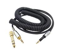 Janjunsi Headphone Cable Coiled Audio Cord Compatible with Sennheiser HD6DJ/HD6/HD7/HD8/HD598/HD595 - Extension Cord with 6.35MM Adapter, 2.5MM to 3.5MM Male