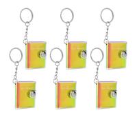 JANKOW Mini Notebook Keychain, Miniature Notebook Keychain, Mini portable notebook keychain, Diary Journal Key Ring Small Note Pads, for travel diary, personal diary, work records, mood diaries(6Pcs)