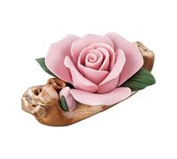 JANKOW Rose Incense Stick Holder Handmade Ceramic Flower Suitable for Various Types of IncenseTabletop Decor Kung Fu Tea Accessories Lid Rest Pen Holder (1 pcs Pink)