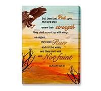 JANLAN Isaiah 40:31 Wall Decor,Bible Verse Canvas Wall Art,Inspirational Quote Christian Canvas Wall Art Prints,Soaring Eagle Wall Artwork for Home Bedroom Living Room