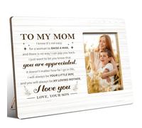 JANLAN Mom and Son Picture Frame,Mother Gift for Birthday Christmas Mothers Day,I Know It's Not Easy for a Woman to Raise a Man Mommy Photo Frame,Fits 4x6 Inch Photo