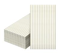 Janlaugh 100 Pcs Plain Striped Paper Napkins Disposable Paper Hand Towels for Guest Decorative Brown Toile Napkins for Bathroom Shower Toilet Powder Room Holiday Wedding Bridal Birthday Party