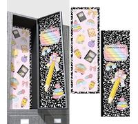 Janlaugh 2 Pack 36 x 12 Magnetic Locker Wallpaper Back to School Removable Reusable Magnetic Wall Cover Sheet for School Lockers Fridge Metal Door Girls Decorations Office Supplies (Aesthetic,Rainbow)