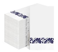 Janlaugh 200 Pack Talavera Party Paper Napkins Mexican Cielito Lindo Wedding Favors Blue and White Mexican Fiesta Disposable Hand Napkins for Talavera Wedding Baby Shower Party Supply