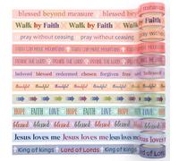 Janlaugh 24 Rolls Back to School Christian Washi Tape Gifts Bulk Graduation VBS Religious Scripture Pastel Bible Verse Washi Tape for Bible Journaling Crafting Students BibleStudy Stationery