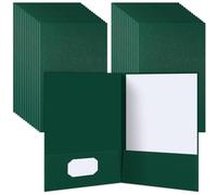 Janlaugh 25 Pack 9" x 14.5" Presentation Folders Linen Legal Size Folder with 2 Pocket for Tax Season Preparers Project Brochures Reports(Green)