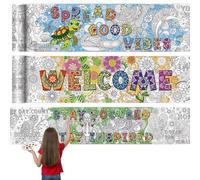 Janlaugh 3 Pack Mandala Giant Coloring Posters 9.8ft Large Coloring Sheet Jumbo Motivational Page Tablecloth DIY Drawing Paper Roll for Kids Adult Spring Summer Party Classroom Craft Team Art Activity