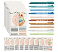 Janlaugh 60 Pcs Inspirational Notebooks for Women Men Motivational Gifts Bulk Mental Health Notepad Motivational Pen Employee Psychology Pocket Journal for Teacher Student Christmas Favor (Mindset)