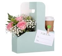 Janlaugh 90 Pcs 30 Pack 2 Cup Drink Carrier with Handle Disposable Coffee Cup Holder for Hot Cold Drinks Food Delivery Services with Heart Clips and Gift Cards for Coffee Shop Wedding Party (Green)