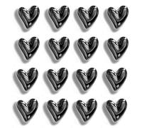 Janlifian 16PCS Black Fridge Magnets Cute Love Heart Magnet Set 2.1cm Small Heart Decorative Magnets Funny Home Kitchen Refrigerator Office Whiteboard Magnetic Stickers Decoration
