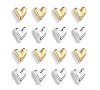Janlifian 16PCS Gold Fridge Magnets Cute Love Heart Decorative Magnets Silver Small Refrigerator Magnets Home Kitchen Magnet Set Colorful Magnetic Decoration For Office Whiteboard